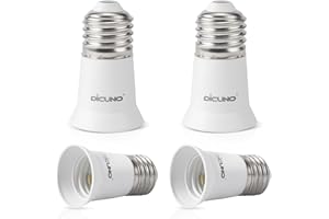 DiCUNO E26 3CM/1.2 Inch Socket Extender, E26 Lamp Bulb Socket Extension, Lamp Holder Adapter, 4-Pack