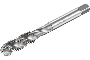 uxcell Spiral Flute Threading Tap 3/8-16 UNC, HSS (High Speed Steel) Uncoated Machine Thread Screw Tap 3 Flutes Tapping Tool 