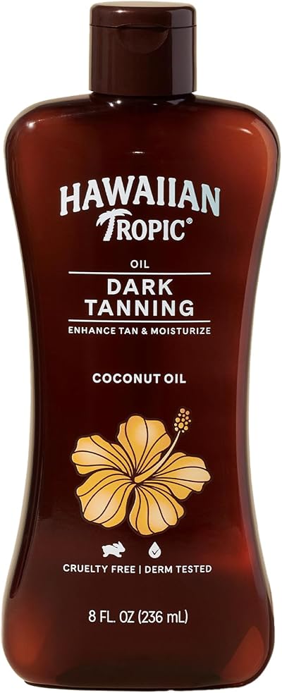 Hawaiian Tropic Dark Tanning Oil 235 ml Moisturizing PETA Cruelty Free Derm
