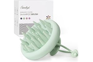 Sndyi Silicone Scalp Massager Shampoo Brush, Hair Scrubber with Soft Silicone Bristles, Scalp Scrubber/Exfoliator for Dandruff Removal, Wet Dry Scalp Brush for Hair Growth & Scalp Care, Mint Green