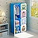 MAGINELS Portable Kid Organizers and Storage Organizer Clothes Wardrobe Cube Closet MultiFuncation Bedroom Armoire Children Dresser Rack Blue Forest Animal 6 Cube &1 Hanging Section