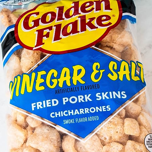 Golden Flake Utz Salt and Vinegar Pork Rinds Chicharrones Crispy