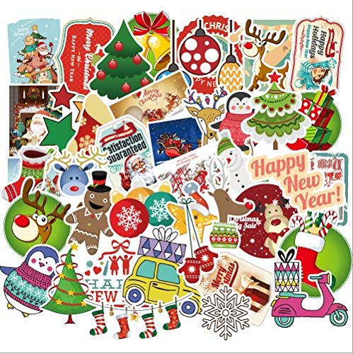 image for smarthu 100pcs Stickers,Santa Claus, Christmas Atmosphere, Christmas t