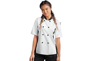 UA CHEF Women's Chef Coat - Breathable Mesh Panels, Professional Kitchen