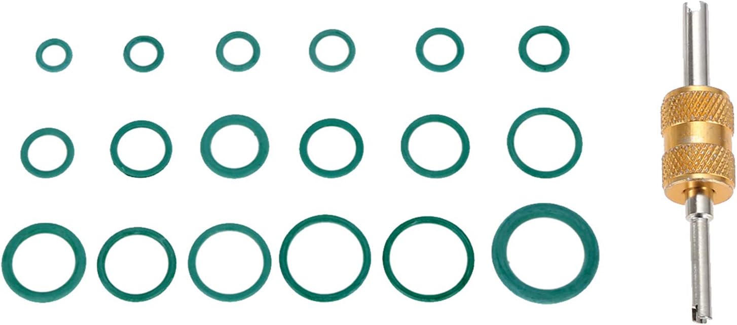 Rubber O Rings Assortment Set 270Pcs,18 Sizes Gasket Washer Seals, for Air Conditioning Car Auto Repair with 1 Valve Core Removal Tool(Green): Automotive