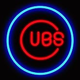 Cubs Neon Sign For Wall Decor - LED Baseball Logo Neon Sign For Man Cave Bedroom,Parties, Bars, Office Wall Art and Game Room Decor