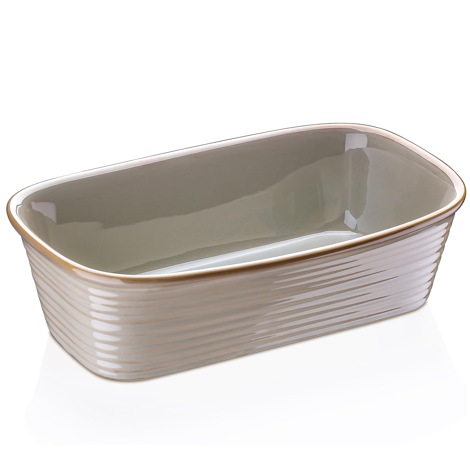 vancasso Bread Pan Non-Stick Loaf Tin 3Lb, Series Presti Bake Pan, Stoneware Baking Moulds Bread Baker, PFOA- and PTFE-Free.Earth Colour (25.7x14.8x7.5cm)