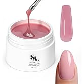 SASSYTIP HEMA &amp; TPO-Free Hard Gel for Nails 30g, Nude Builder Gel for Nail Extension &amp; Strengthening, Non-Irritating for Sensitive Skin, Long-Lasting 20+ Days for Salon &amp; Home Use (Berry Red)