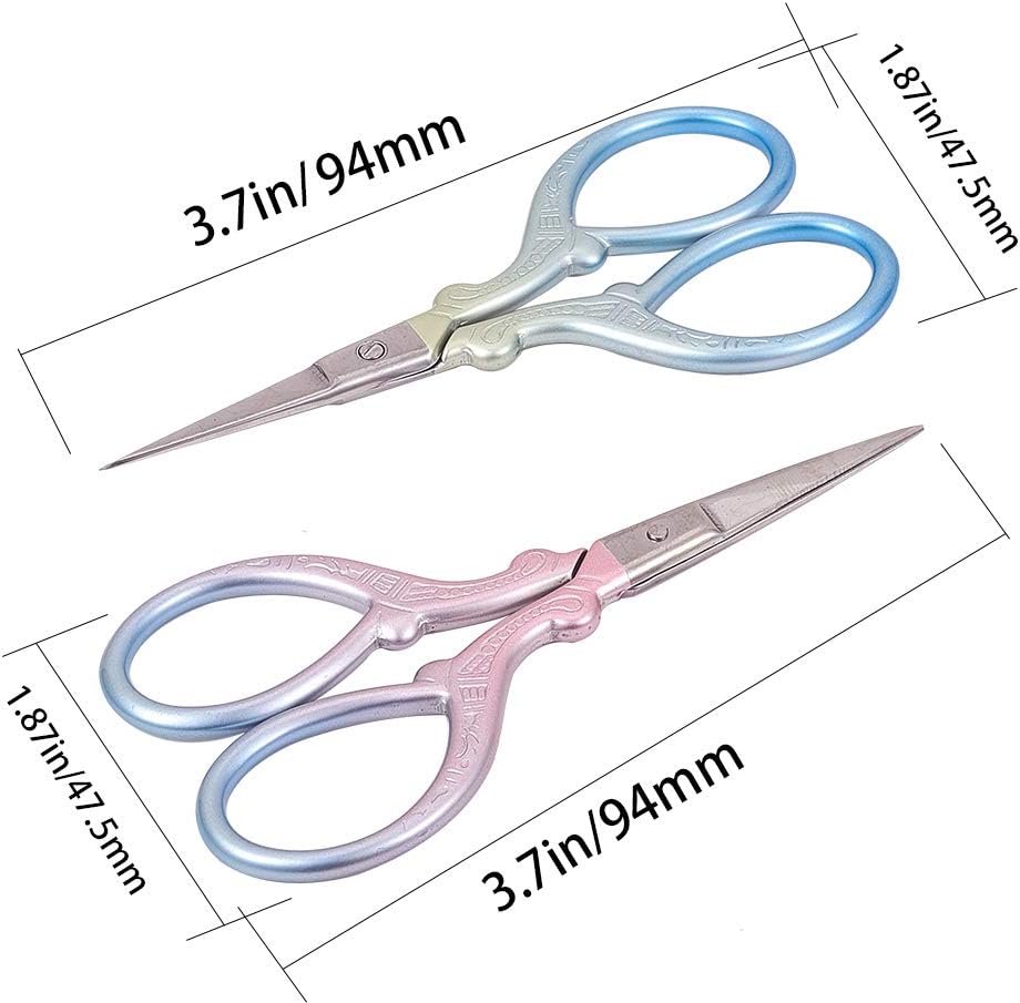 SUNNYCLUE 3.7 Inch Embroidery Needlework Scissors Stainless Steel Embroidery Scissors for Fabric Cutting Dressmaking Beard Nose Trimming - Image 3