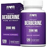 THE MONK Organic Berberine Extract 2000mg - Vegan, Non-GMO - Immune Support - Berberine HCL Supplement for Women & Men - 120 Capsules