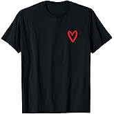 Heart Love Retro Vintage Tiny Red Heart Valentine's Day T-Shirt