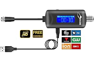 HIDB 2025 TV Antenna Amplifier, Indoor TV Antenna Amplifier, 25dB High Gain, 4G LTE Filter, Adjustable dB & Timer, USB Power Supply (Black)