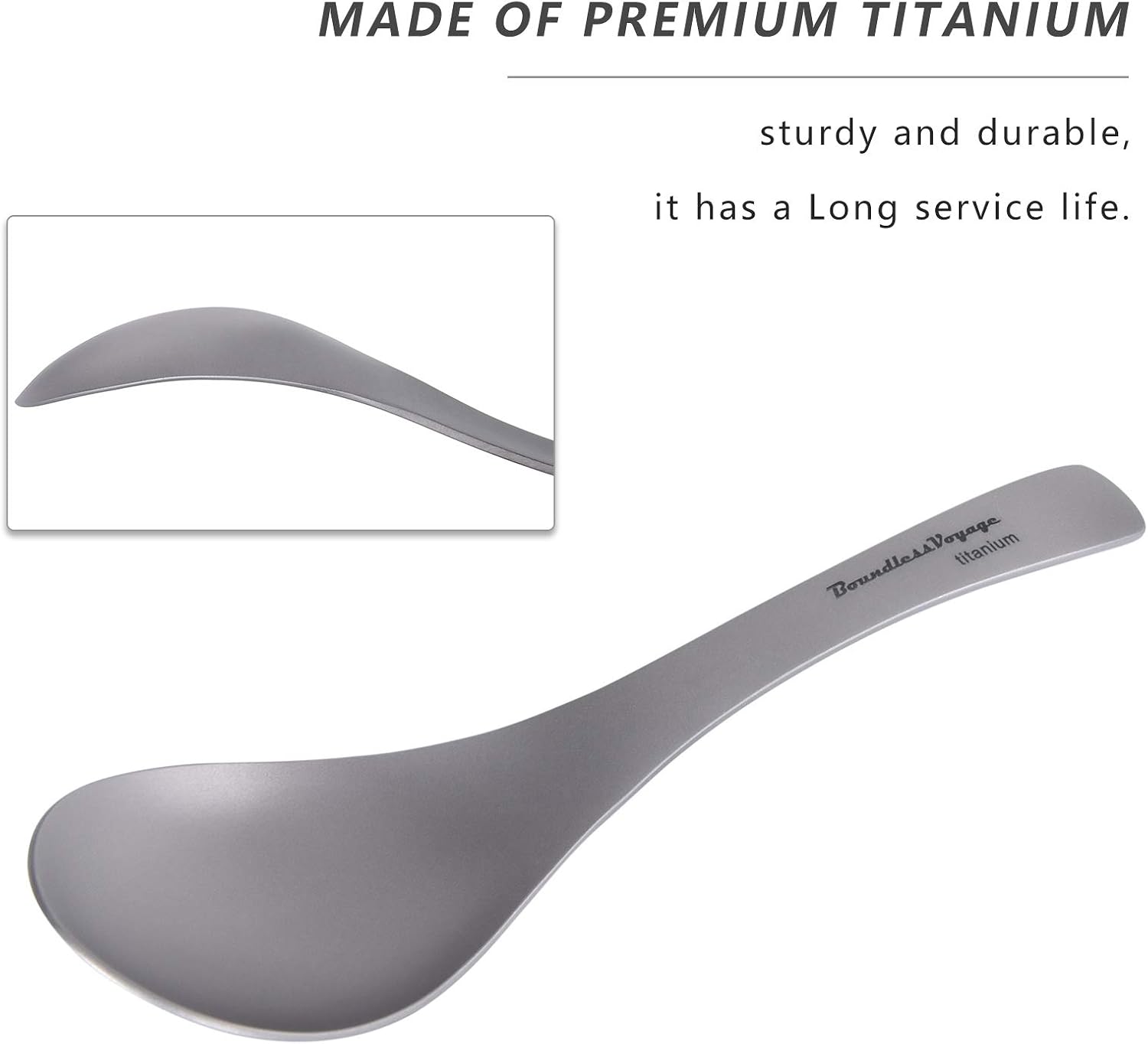 Boundless Voyage Titanium Spoon Outdoor Ultralight Portable Campfire Flatware Cooking Utensils for Camping Backpacking Ti15171B - Image 4