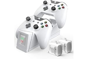 Controller Charger Compatible with Xbox One, YCCTEAM Rechargeable Battery Pack Compatible with Xbox One, Xbox One X, Xbox One S, Xbox One Elite Controller, Charging Station with 2pcs 1200mAh Battery