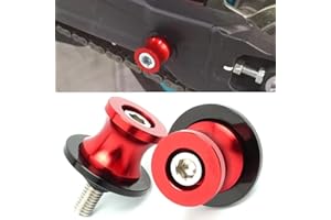 LQMY Universal M10 X1.25 Motorcycle Swing arm Sliders Spools fits for Ninja 250 400 650 Z750 Z750S Z750R KLE650 ZX10R ER-6N Versys 1000 CFMOTO 450NK 450SR 450MT 650NK 700CL_X (Red)