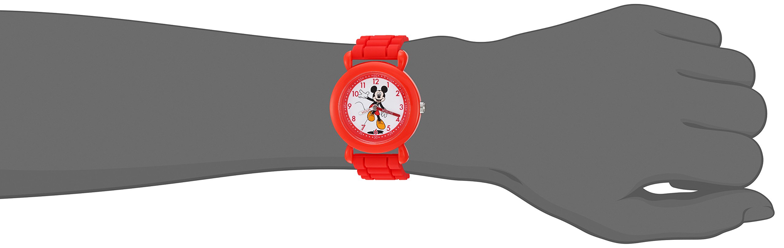 Disney Mickey Mouse Kids' Plastic Time Teacher Analog Quartz Silicone Strap Watch