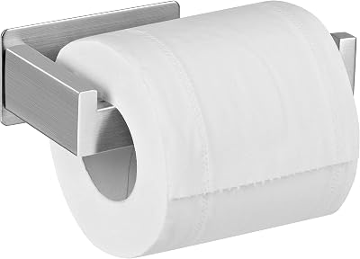 Aikzik Self Adhesive Toilet Roll Holder, Wall Mounted Stainless Steel