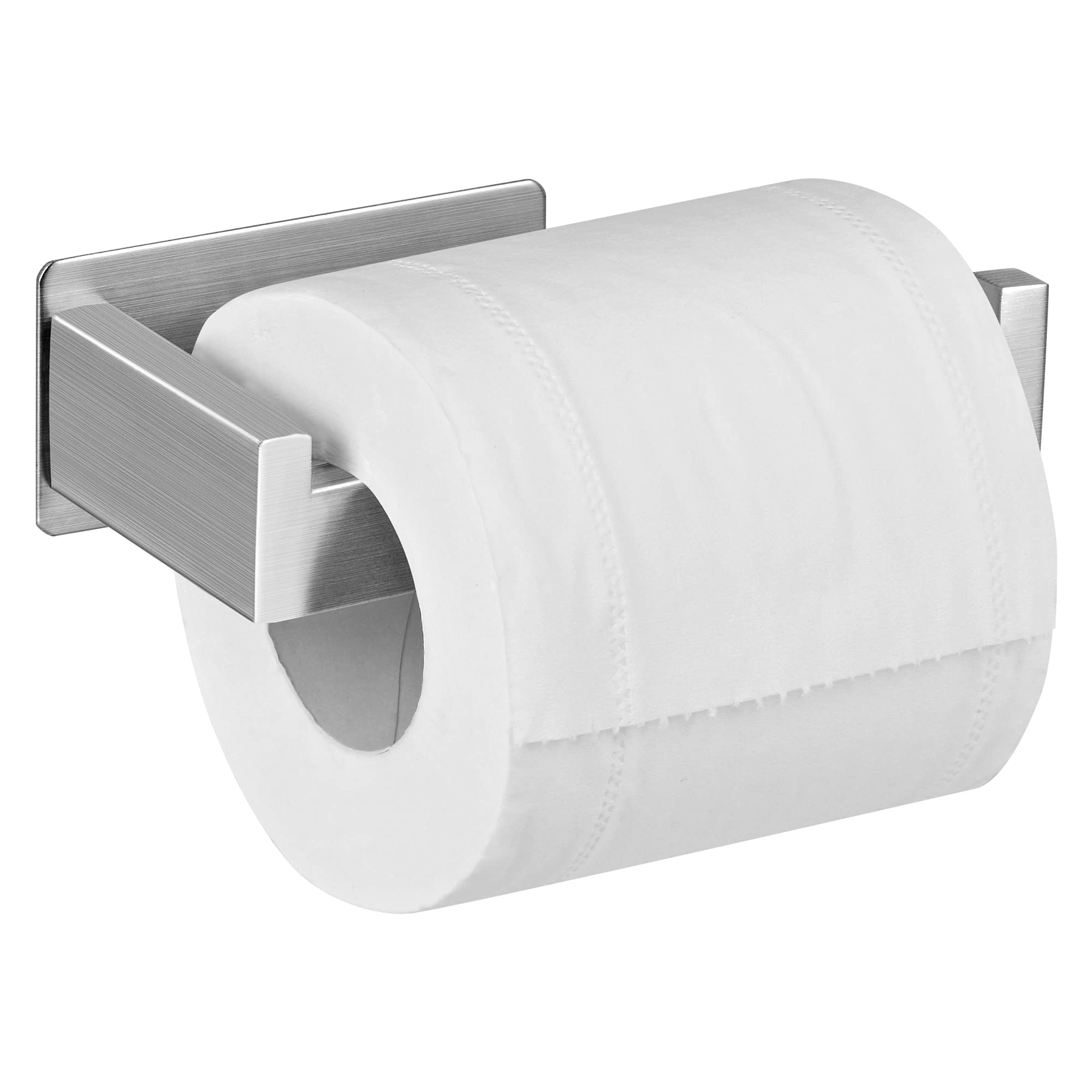 Aikzik Toilet Roll Holder Wall Mounted, Self Adhesive Toilet Paper Holder, Stick on Wall Stainless Steel for Bathroom&Kitchen - No Drilling, Waterproof