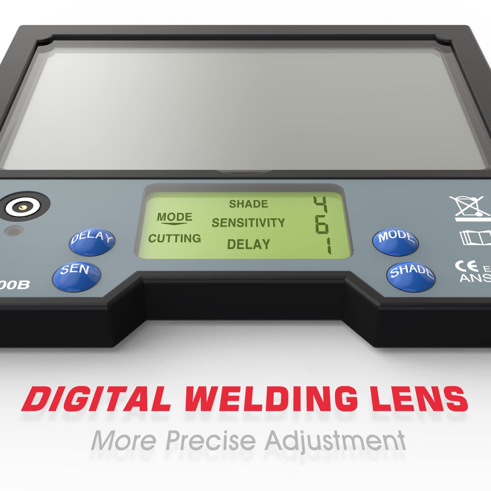 YESWELDER Flip-up Auto Darkening Welding Helmet with Large view, Digital Welding Lens, 1/1/1/1 True Color 4 Arc Sensor Wide Shade 4/5-9/9-13 Welder Mask for TIG, MIG, ARC, CUT and GRIND