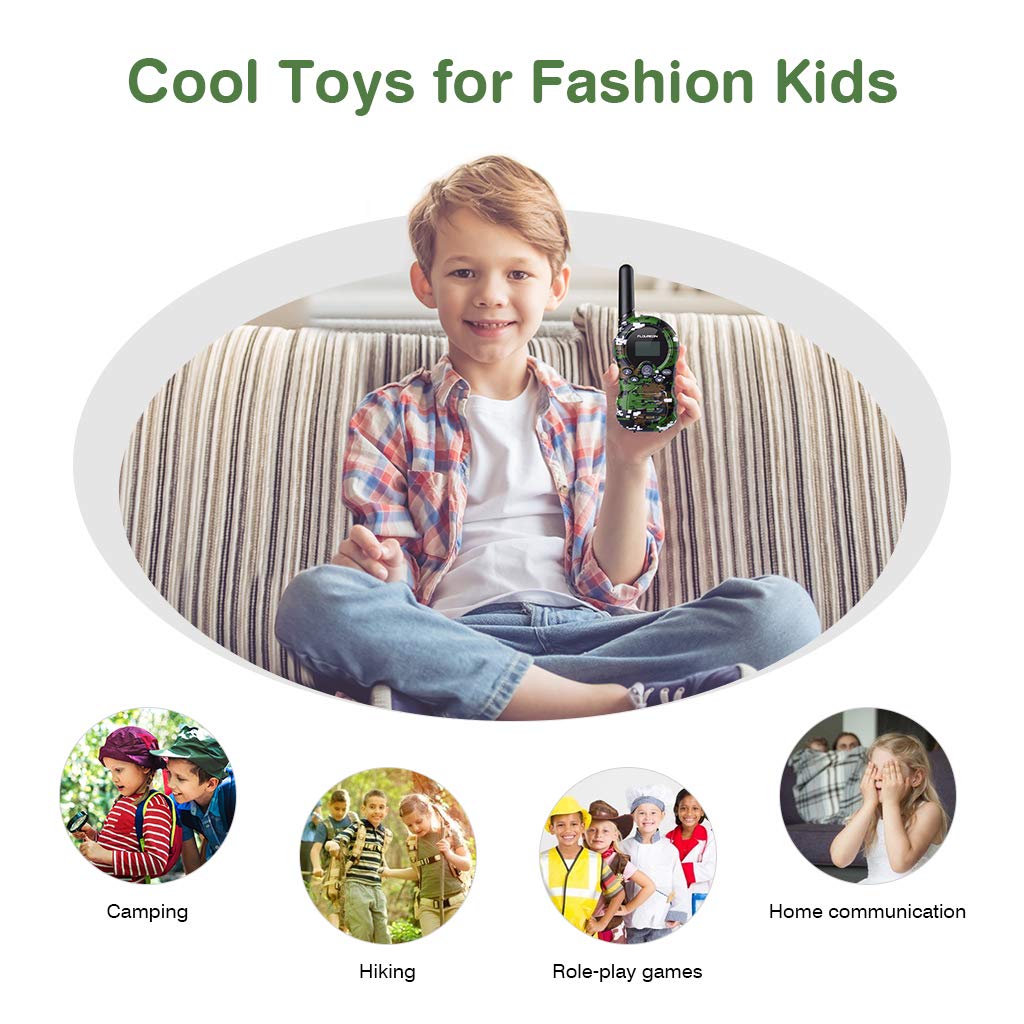 FLOUREON PMR Funkgerät Walkie Talkies 8 Kanäle Walki Talki Funkhandy Interphone mit LC-Display Tarnunggrün