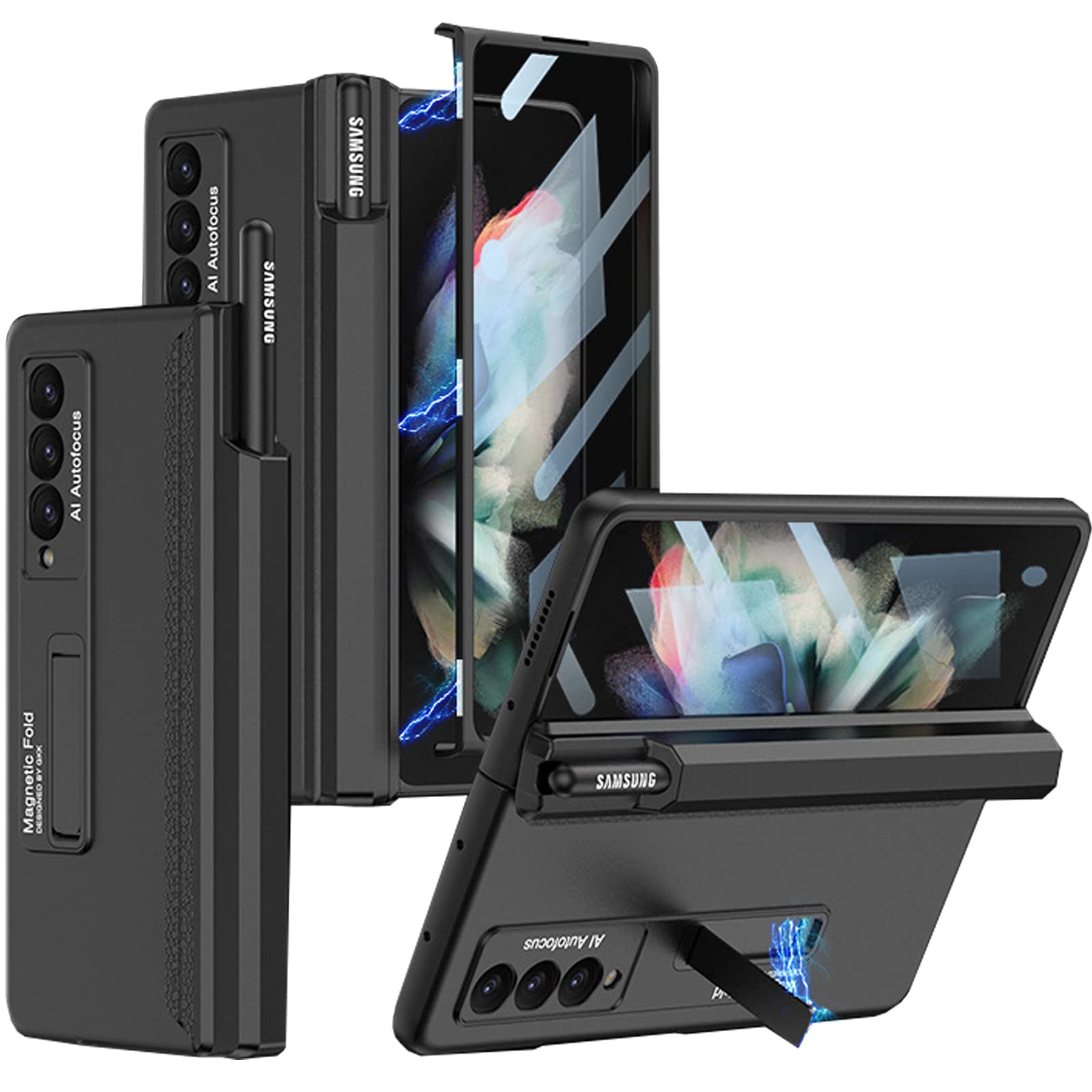 Miimall Compatible for Z Fold 3 Case with Pen