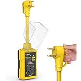 Kohree RV Surge Protector 30 Amp, Power Surge Voltage Protection 12000J | RV Adapter Plug, Waterproof Cover, LED Circuit Analyzer, RV Camping Accessories for Camper Travel Trailers , 30A Yellow