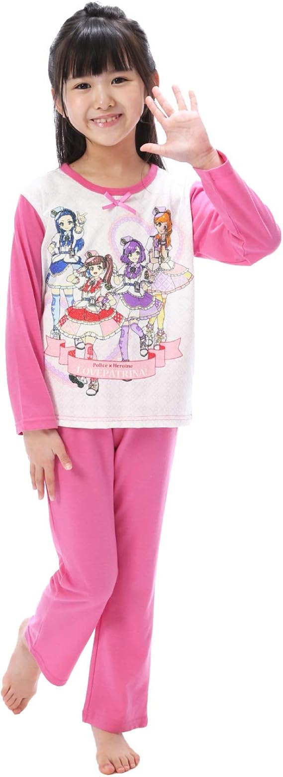 Amazon タカラトミー ラブパトリーナ キッズ パジャマ 天竺素材 長袖長ズボン 春 秋 冬 ガールズ 女の子 子供 幼稚園 保育園 小学生 ルームウェア ポリス 戦士 100cm 110cm 1cm 130cm パジャマ 通販