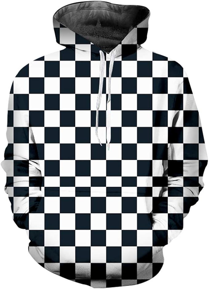 black and white checkered hoodie