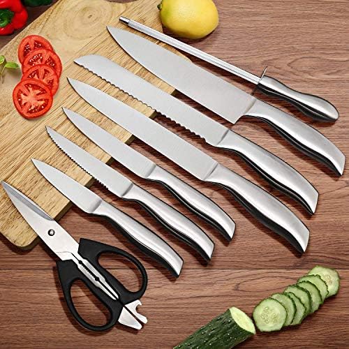 Knife Set, HOBO 14Piece Kitchen Knife Set with Block Wooden, Self Sharpening for Chef Knife Set
