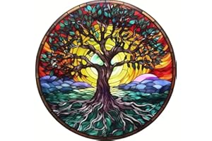 ijbnhd 5D Diamond Painting Kits for Adult, Stained Glass Tree of Life Diamond Art Kits for Adult Beginners, Tree Diamond Painting Full Round Drill Crafts Kit for Home Wall Decor Gift 12x12IN