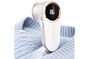 Electric Fabric Shaver Lint Remover, Rechargeable Sweater Shaver with 6-Leaf Stainless Blades, Dual Protection & Removable Bi