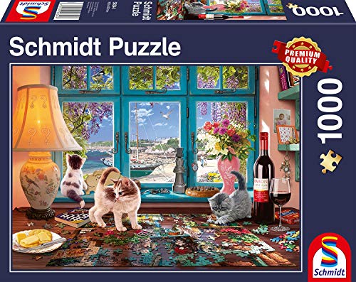 Schmidt Spiele Puzzle 58344 - Am Puzzletisch, 1.000 Teile Puzzle