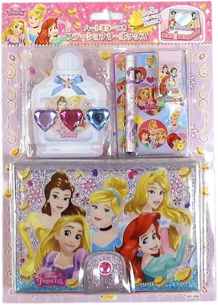 Amazon Co Jp Disney ディズニープリンセス ハートミラー付き ステーショナリーボックス 文具セット ベビー マタニティ