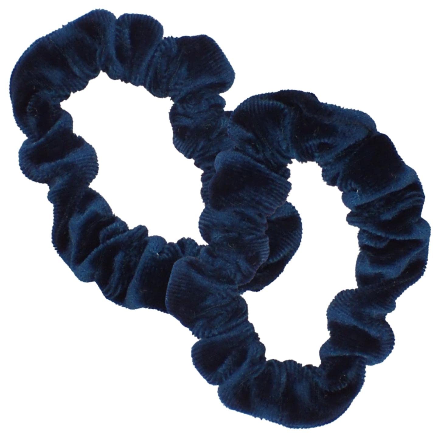 Topkids Accessories Skinny Velvet Hair Scrunchies Pack of 2 Scrunchies for Women & Girls, Cute Soft Scrunchy Hair Tie, Cute Hair Bobble, Velvet Hairband for Ladies & Kids Scrunchies (Turquoise)