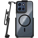 Encased SlimShield for Moto G Stylus 2025 Case with Belt Clip (Compatible with MagSafe) Dual Hybrid Magnetic Cover and Phone Holster (Black)