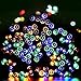 Aglaia Solar String Lights Multi-Color Dimmable, 33ft 100LED Waterproof Decorative Lights, 7 Lighting Modes for Patio Garden Yard Wedding Dancing Party Decoration