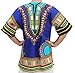 RaanPahMuang Unisex African Bright Dashiki Cotton Shirt Variety Colors, XX-Large, Dark Blue