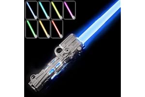 OSDUE Lightsaber for Kids, 7 Color Rechargeable Light Up Saber with FX Sound & USB C Charging Cable, Expandable Light Swords for Star War Fighters Christmas New Years Children's Day Gifts (Sliver)