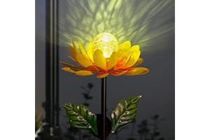 VENNIY Solar Flowers Wind Spinners Outdoor,Sunflower Windmill for Yard Art Decor Lights Wind Pinwheels with LED Crystal Ball Spring Outdoor Decor for Garden Lawn Patio