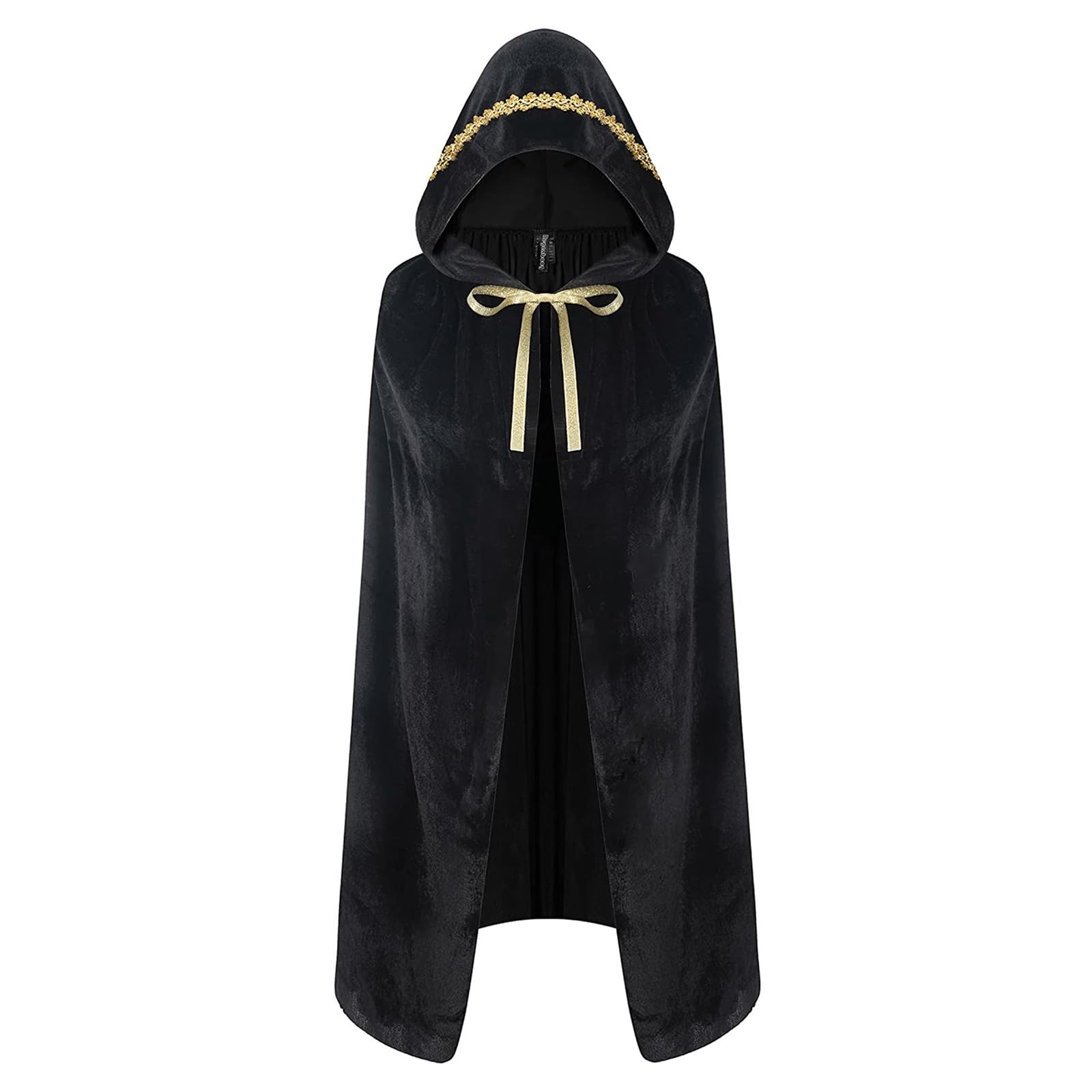 Halloween Hooded Cloak Long Velvet Cape Gothic Medieval Vampire Cape Witch Princess Cloak Robe High Collar Magician Hooded Cloak Renaissance Accessory