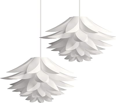 kwmobile Puzzle Lotus Lamp Shade 2-Pack 50cm DIY Pendant or Floor Lamp