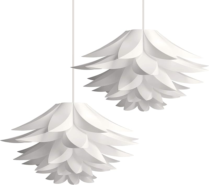 kwmobile Puzzle Lotus Lamp Shade 2-Pack 50cm DIY Pendant or Floor Lamp