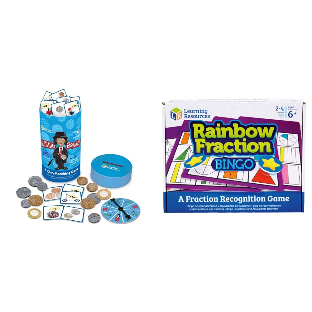 Learning Resources Little Banker Coin Matching Game & Learning Resources Rainbow Fraction Bingo