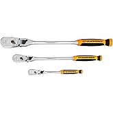GEARWRENCH 3 Pc 1/4", 3/8" &amp; 1/2" Dr 90T Locking Flex Ratchet Set | 81298T