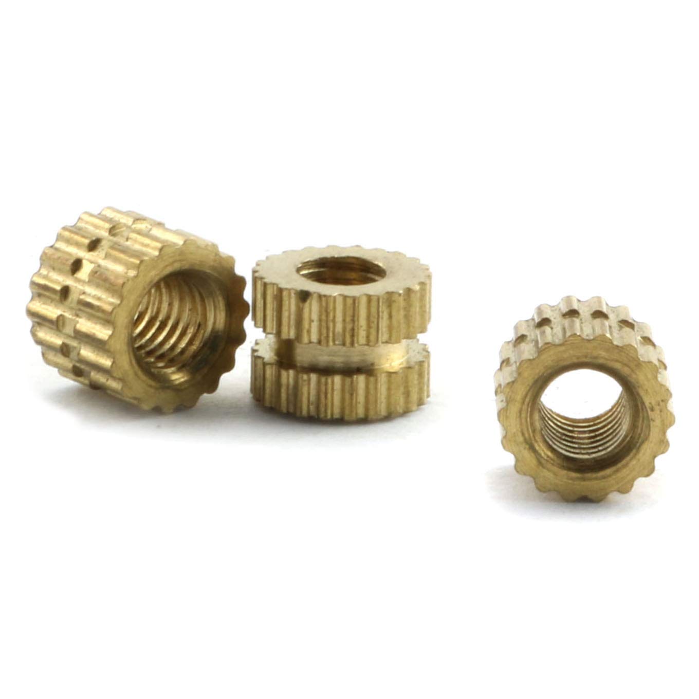 Pack of 50 Brass Insert Nuts with Female Thread M3 x 5 mm L x 4 mm OD