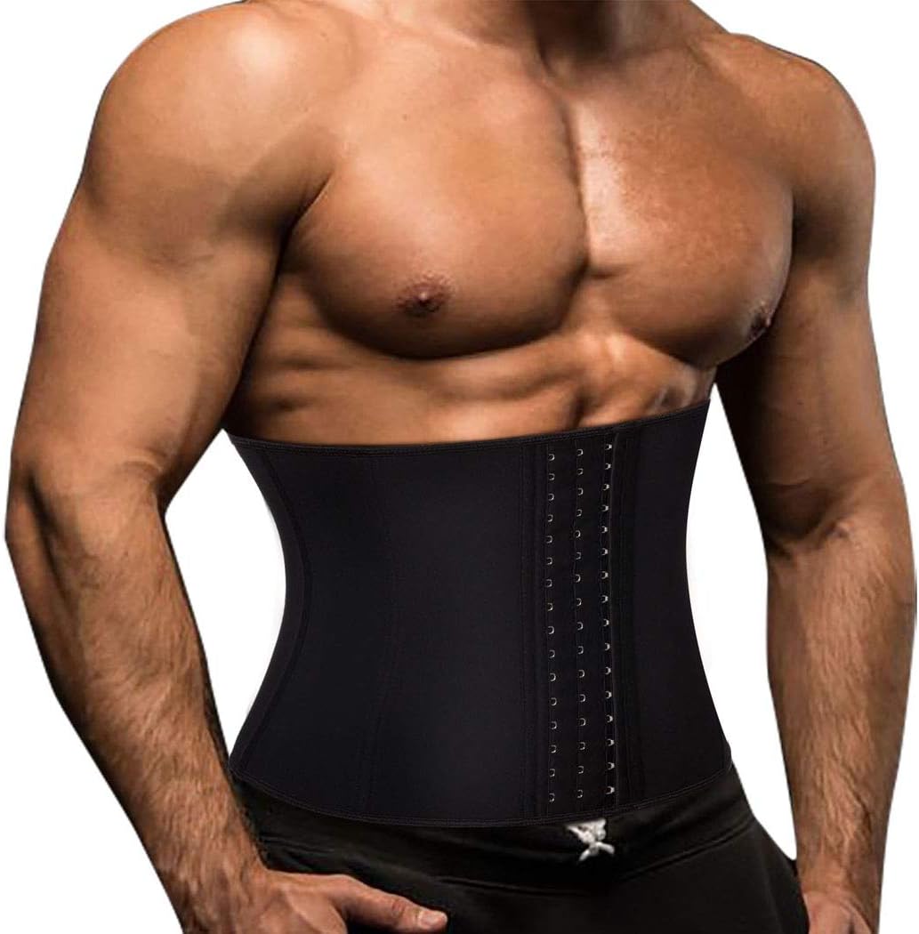 TOAOLZ Men Waist Trainer Slimming Belt Weight Loss Fitness Neoprene Fat Burner Sweat Trimmer, Back Support Band