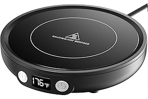 SWEETFULL Mug Warmer - Upgraded 36W Coffee Cup Warmer for Desk with 130℉-176℉ Digital Display, 2-12H Timer Auto Shut Off, Smart Electric Coffee Heating Plate, Ideal Gifts for Women Men - Black