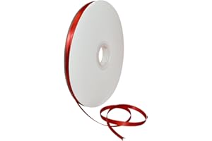 Morex Ribbon Double Face Satin Ribbon, 1/4" x 100 Yd, Red