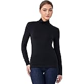 Mcilia Women's Ultrathin Turtleneck Thermal Baselayer Top Mock Neck Long Sleeve Shirt