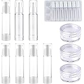 Airless Pump Bottles 10ML, Vacuum Lotion Travel Bottles, Refillable Cosmetic Containers for DIY Foundation, Gel, Essence, Moi